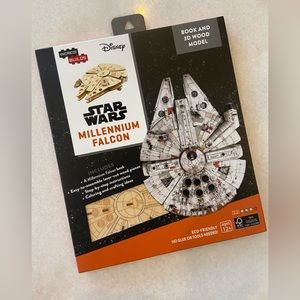 Incredibuilds Star Wars Millennium Falcon Book and 3D Wood Model Brand New